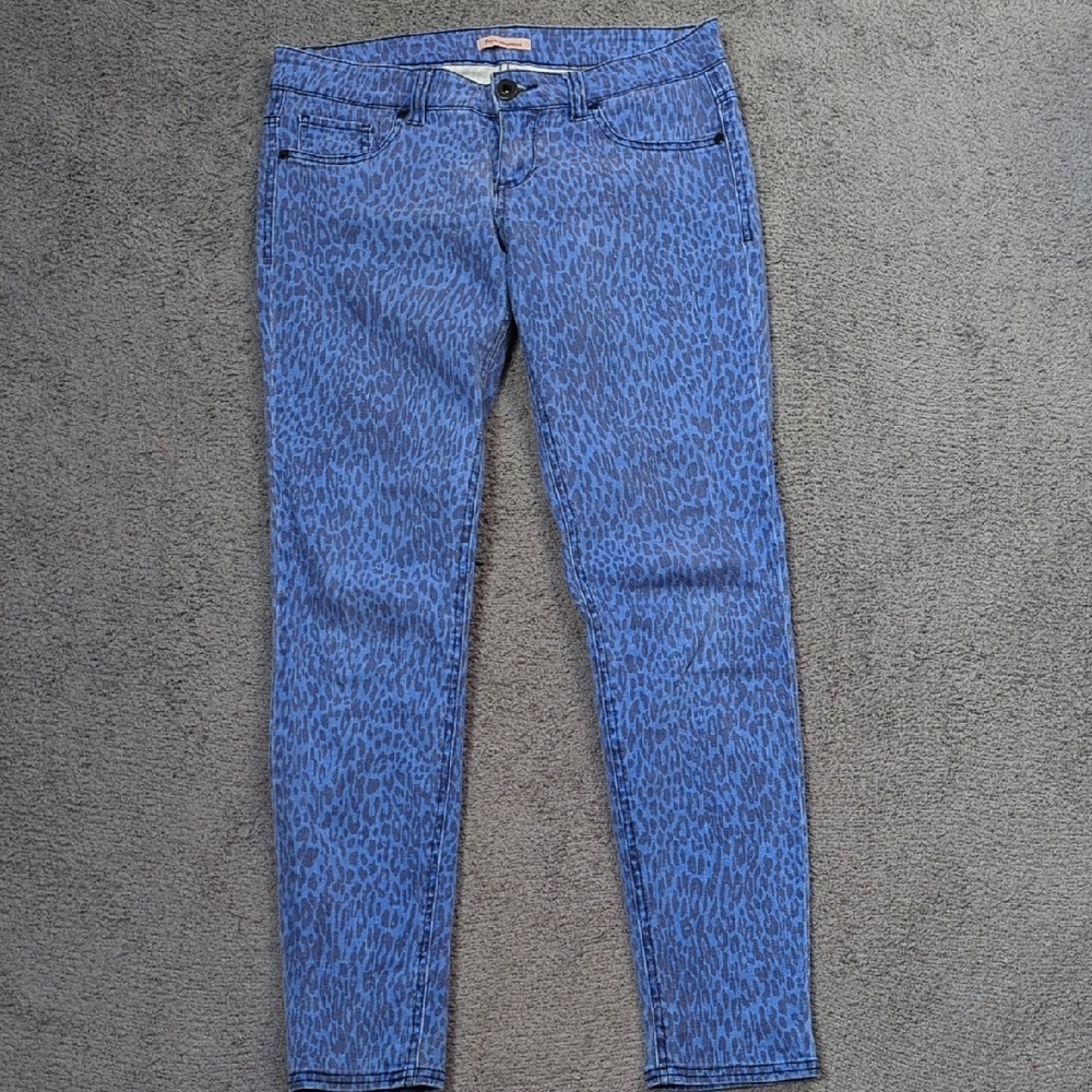 Women's Blue Leopard Print Jeans